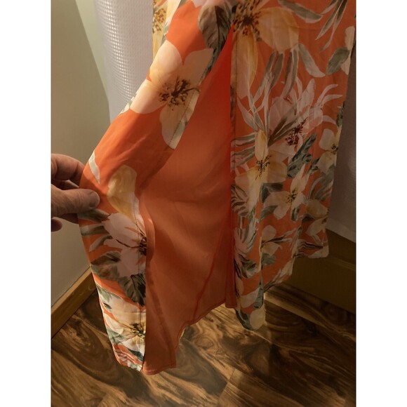 Bar III Women's Orange Yellow Green Dress Floral Ruffle Sleeveless Size XS New - Picture 5 of 12